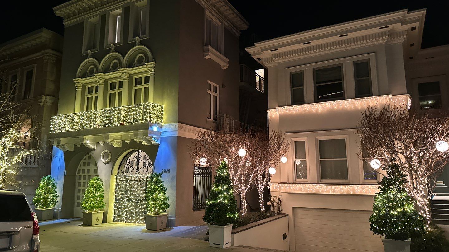 best christmas lights Pacific Heights San Francisco CA